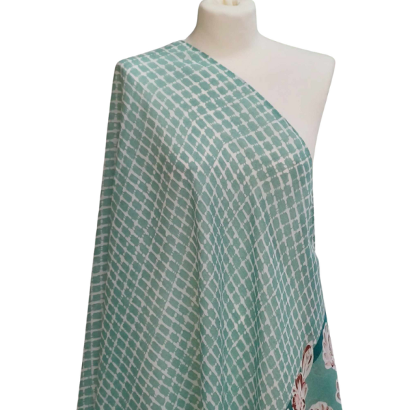 SZAL  BAWEŁNIANO - JEDWABNY