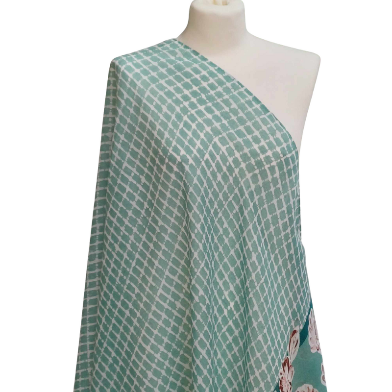 SZAL  BAWEŁNIANO - JEDWABNY