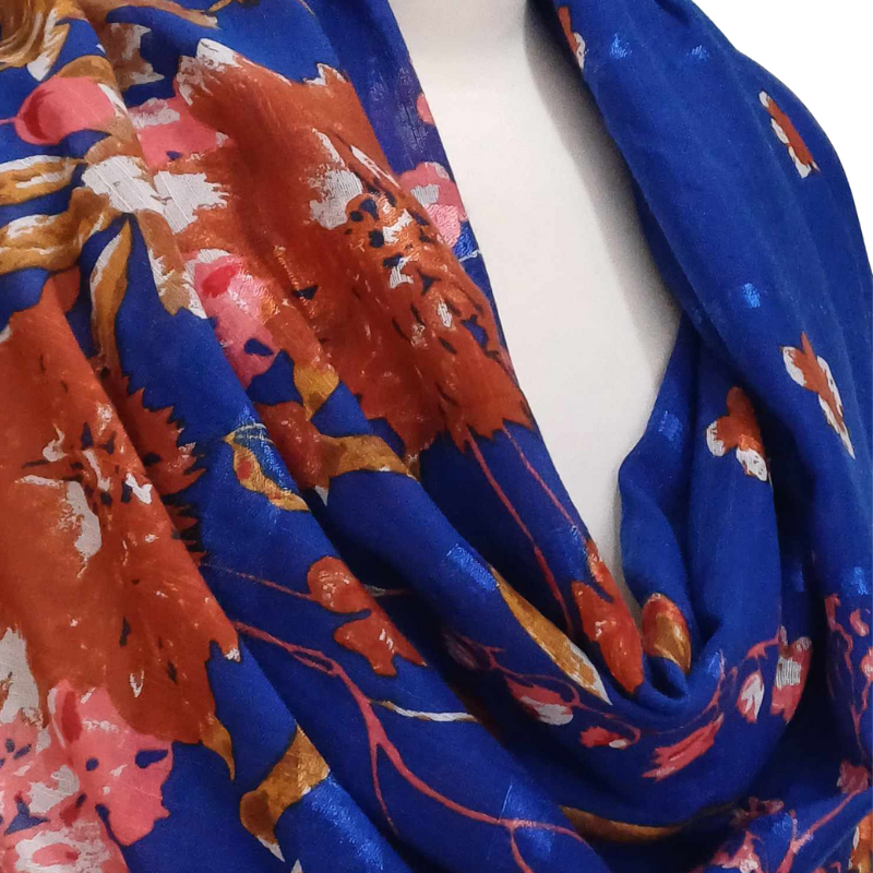 SZAL  BAWEŁNIANO - JEDWABNY