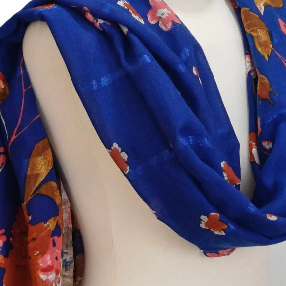 SZAL  BAWEŁNIANO - JEDWABNY