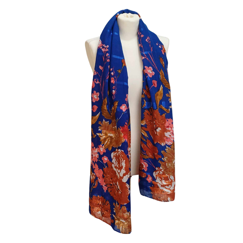 SZAL  BAWEŁNIANO - JEDWABNY