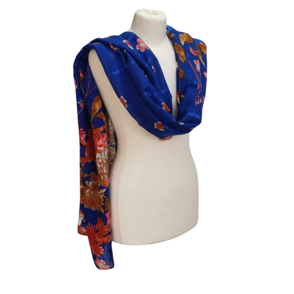 SZAL  BAWEŁNIANO - JEDWABNY