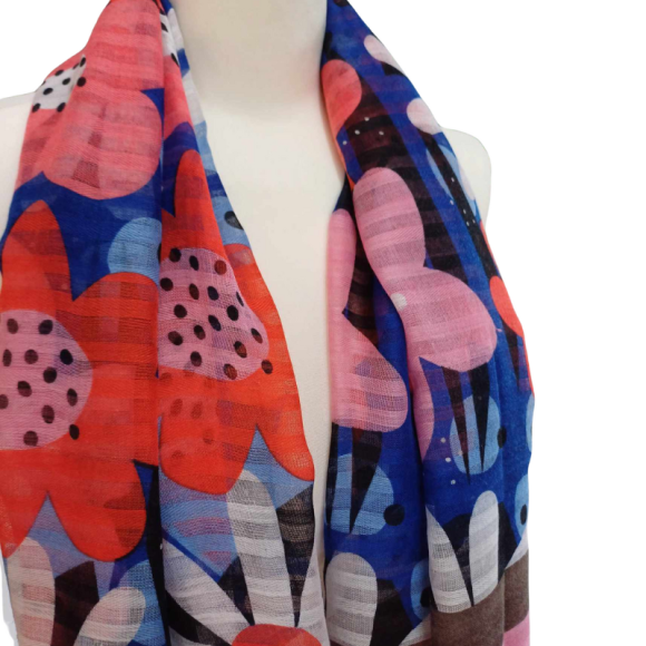 SZAL  BAWEŁNIANO - JEDWABNY