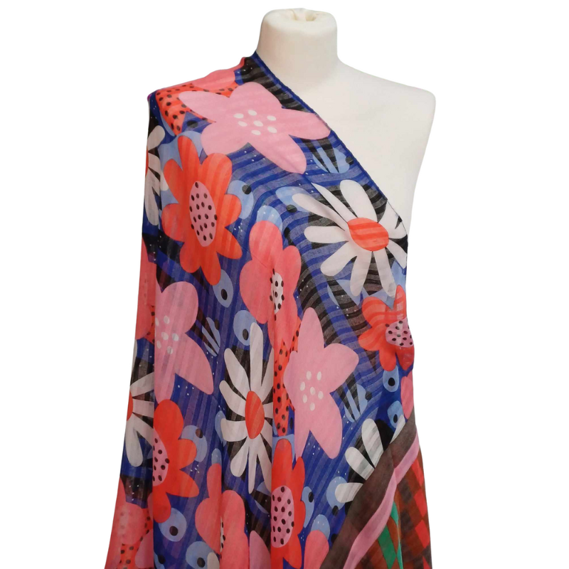 SZAL  BAWEŁNIANO - JEDWABNY