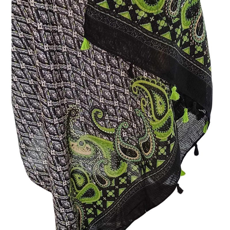 Szal  bawełniano - jedwabny