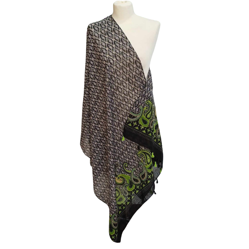 Szal  bawełniano - jedwabny