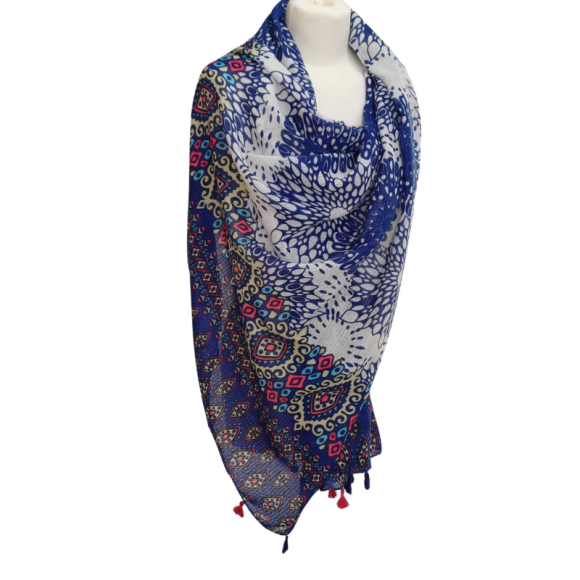 Szal  bawełniano - jedwabny