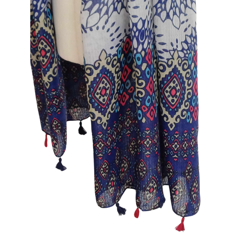 Szal  bawełniano - jedwabny