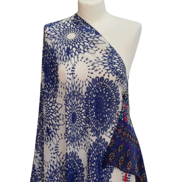 Szal  bawełniano - jedwabny