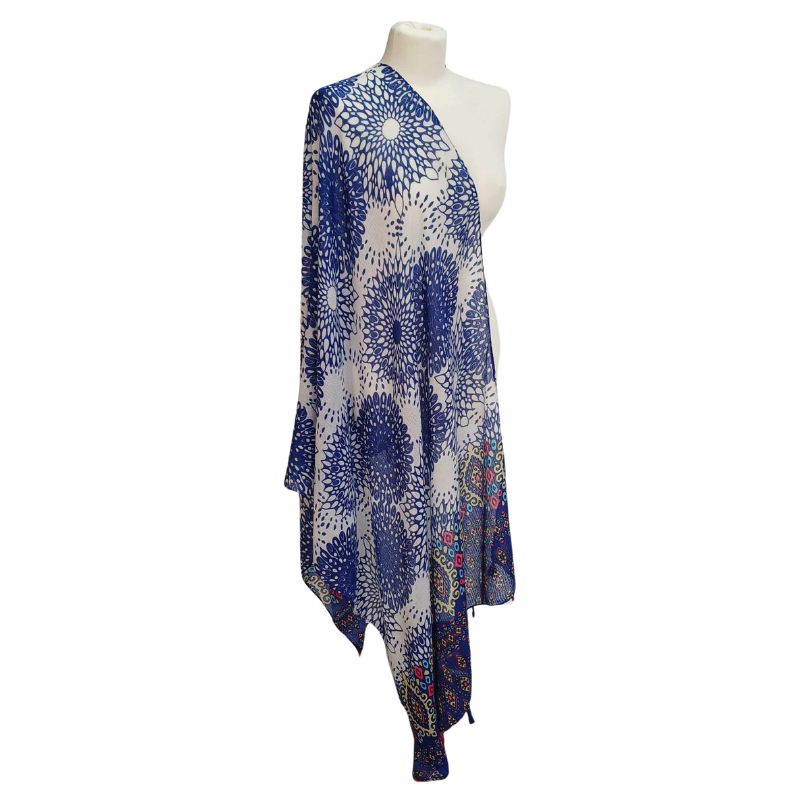 Szal  bawełniano - jedwabny