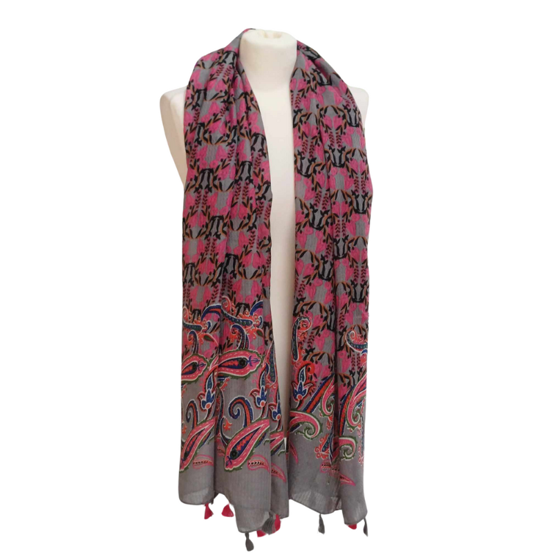 Szal  bawełniano - jedwabny