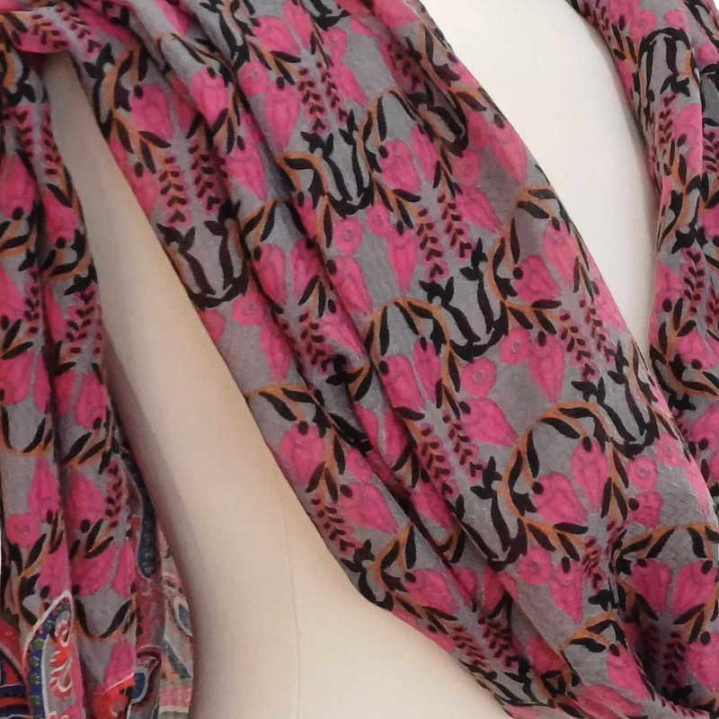 Szal  bawełniano - jedwabny