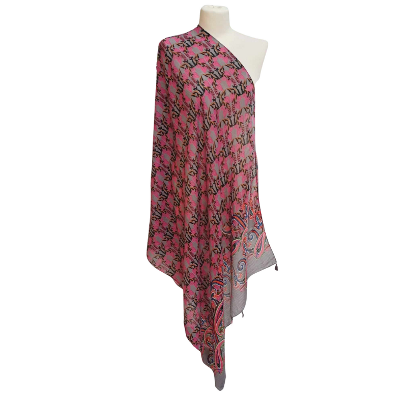 Szal  bawełniano - jedwabny