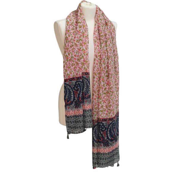 Szal  bawełniano - jedwabny