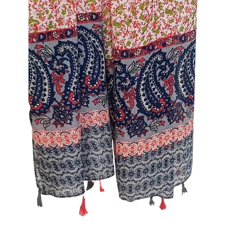 Szal  bawełniano - jedwabny