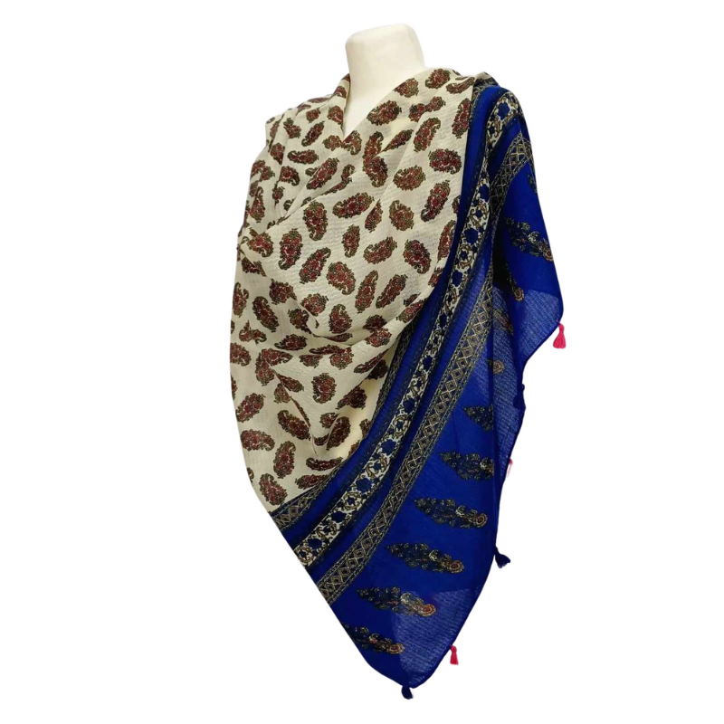 Szal  bawełniano - jedwabny