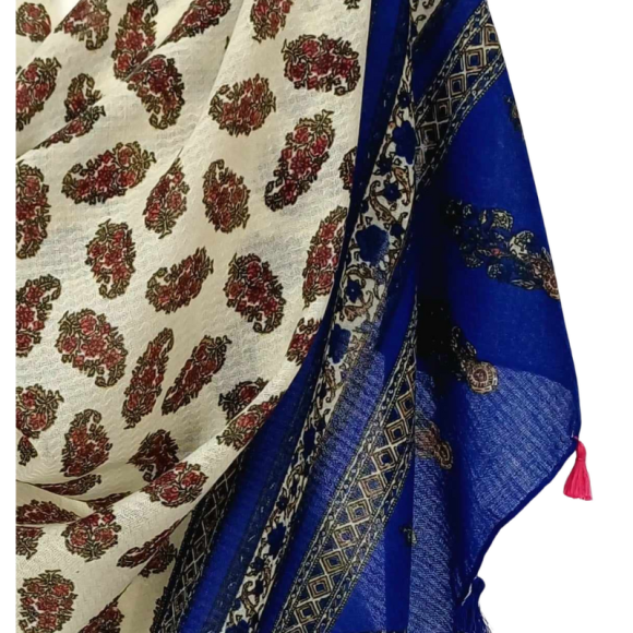 Szal  bawełniano - jedwabny