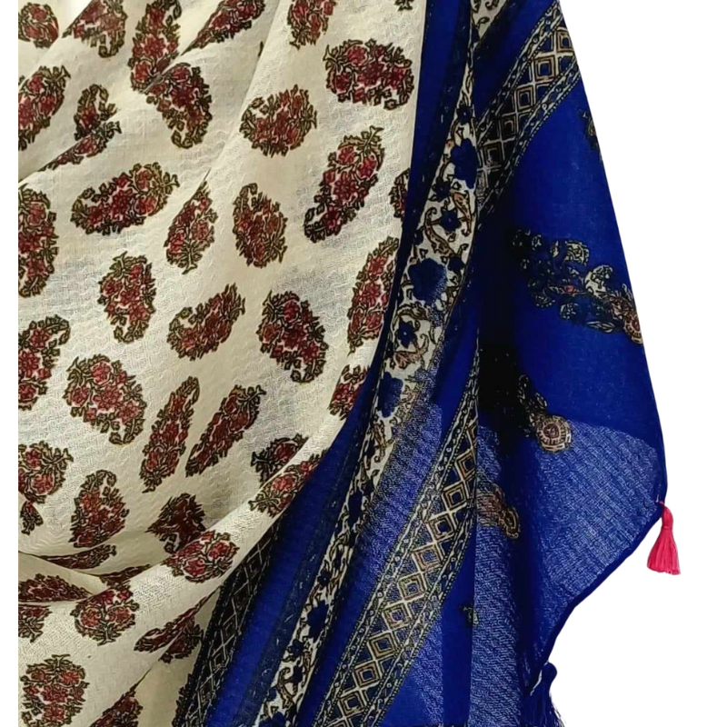 Szal  bawełniano - jedwabny