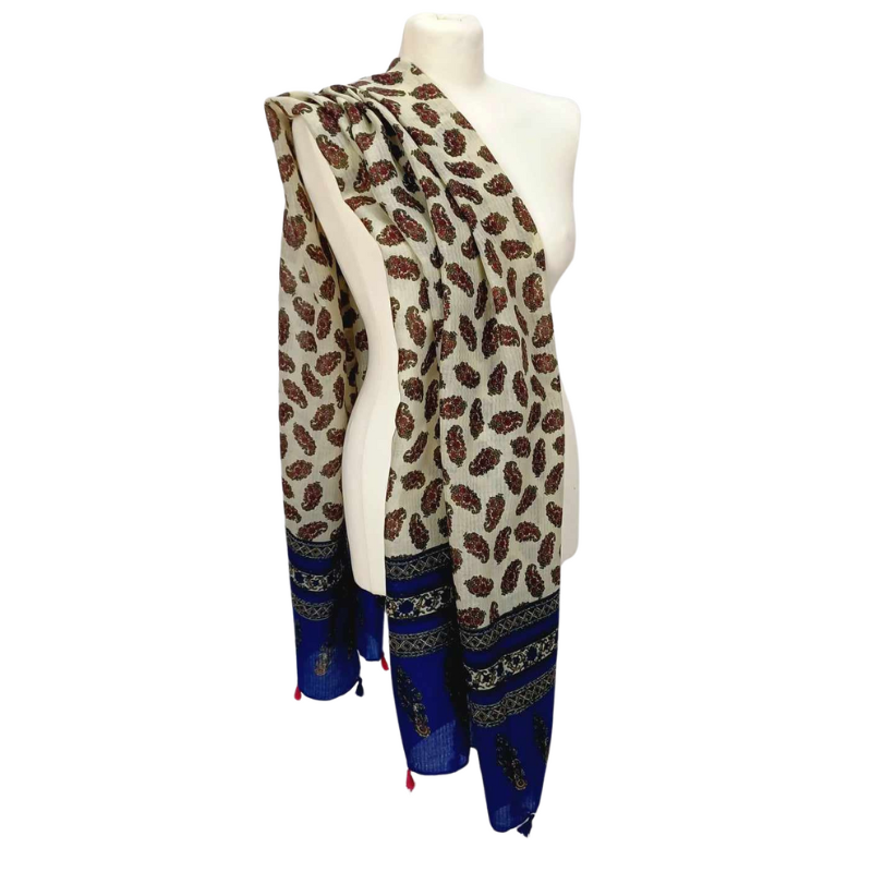 Szal  bawełniano - jedwabny