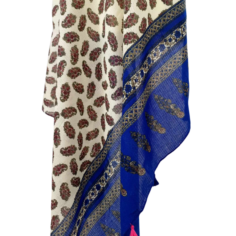 Szal  bawełniano - jedwabny