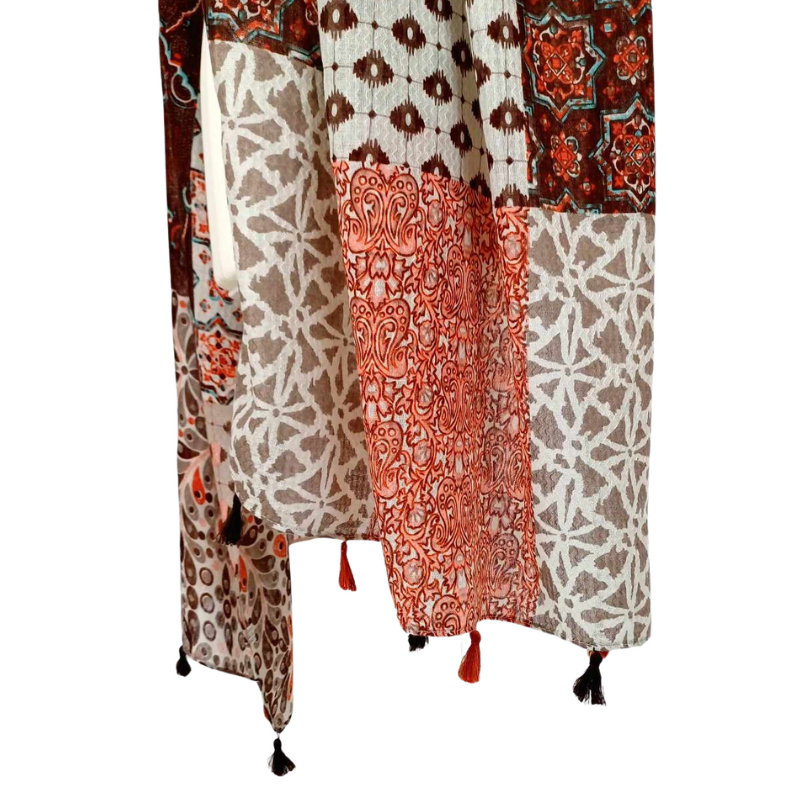 Szal  bawełniano - jedwabny