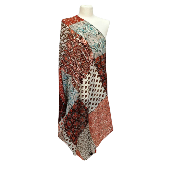 Szal  bawełniano - jedwabny