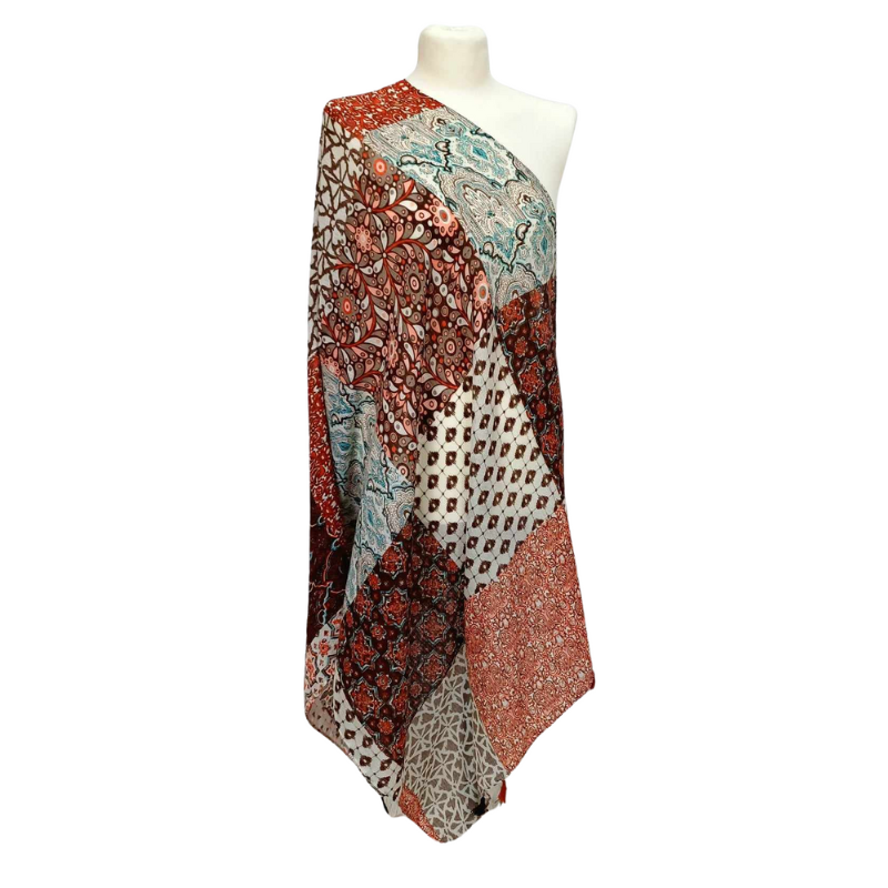 Szal  bawełniano - jedwabny