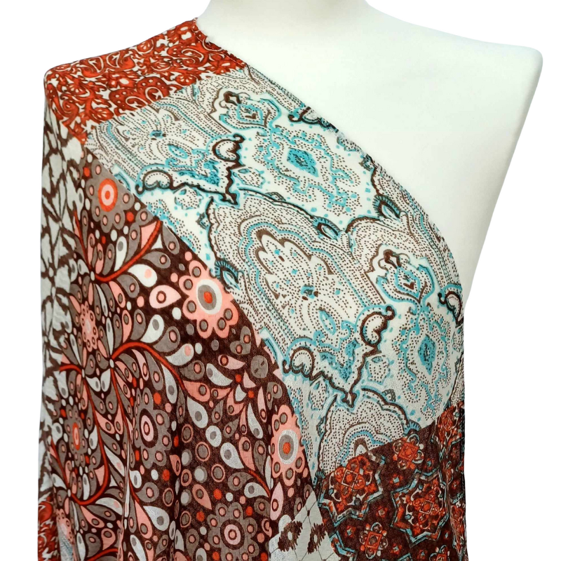 Szal  bawełniano - jedwabny