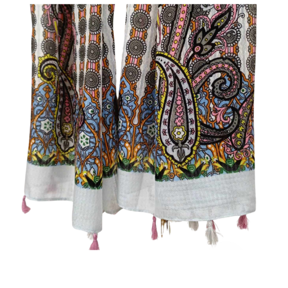 Szal  bawełniano - jedwabny