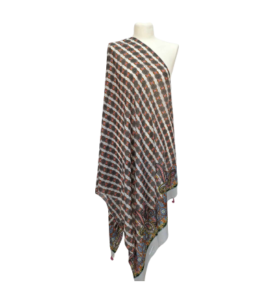 Szal  bawełniano - jedwabny