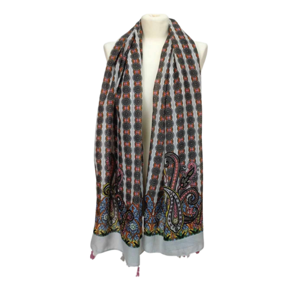 Szal  bawełniano - jedwabny