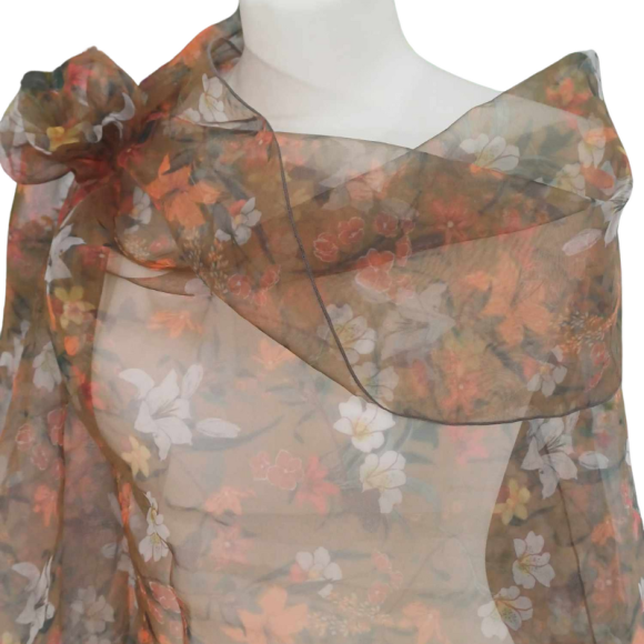 Szal z organzy drukowanej - 100% czystego jedwabiu