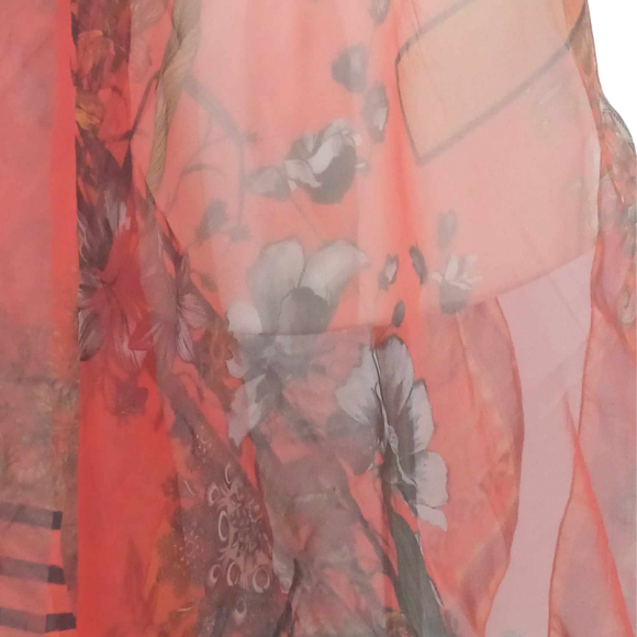 Szal z organzy drukowanej - 100% czystego jedwabiu.