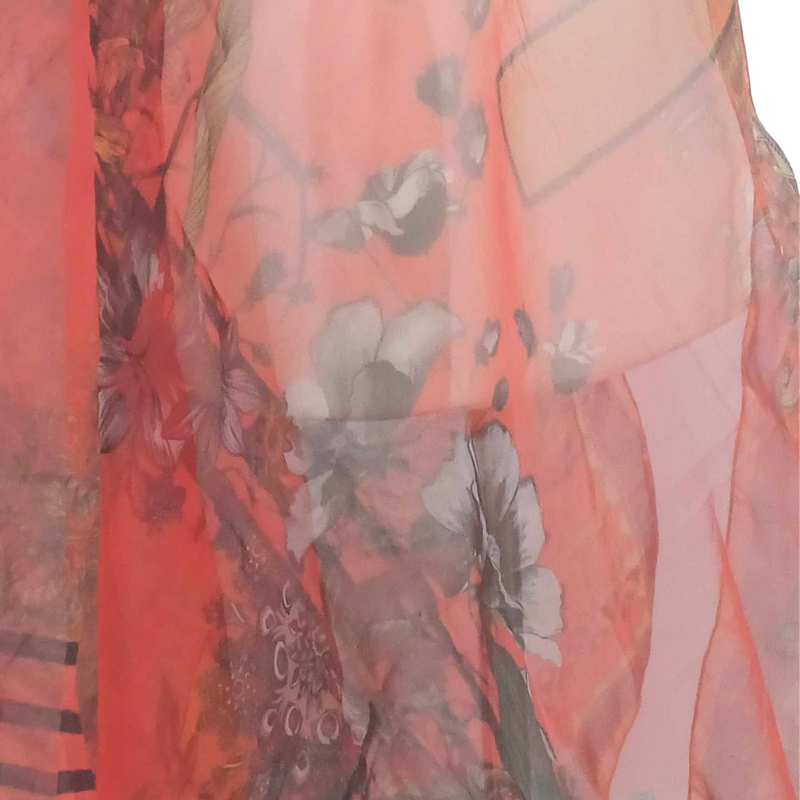 Szal z organzy drukowanej - 100% czystego jedwabiu.