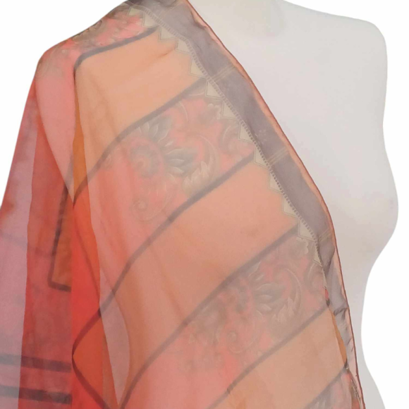 Szal z organzy drukowanej - 100% czystego jedwabiu.