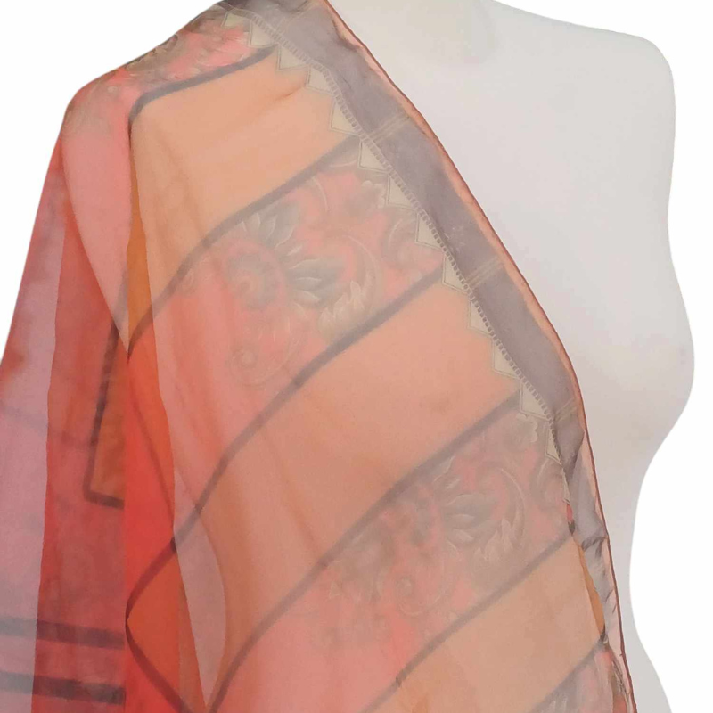 Szal z organzy drukowanej - 100% czystego jedwabiu.