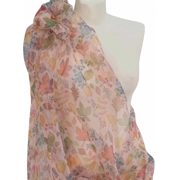 Szal z organzy drukowanej - 100% czystego jedwabiu.