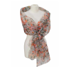 Szal z organzy drukowanej - 100% czystego jedwabiu.