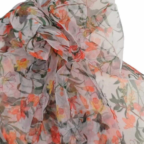 Szal z organzy drukowanej - 100% czystego jedwabiu.