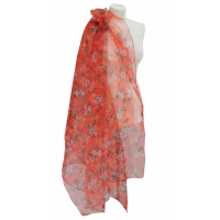 Szal z organzy drukowanej - 100% czystego jedwabiu