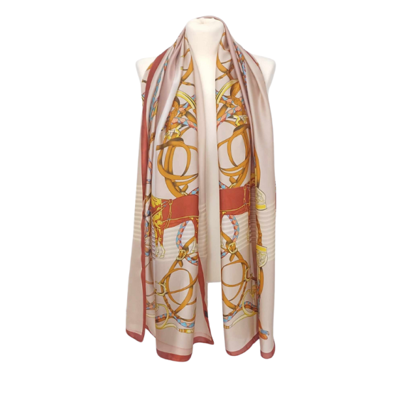 Szal - jedwab satynowy z jedwabnym poliestrem