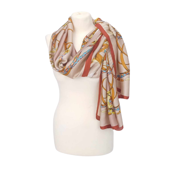 Szal - jedwab satynowy z jedwabnym poliestrem