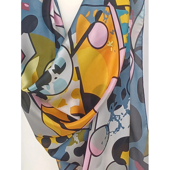 Szal - jedwab satynowy z jedwabnym poliestrem