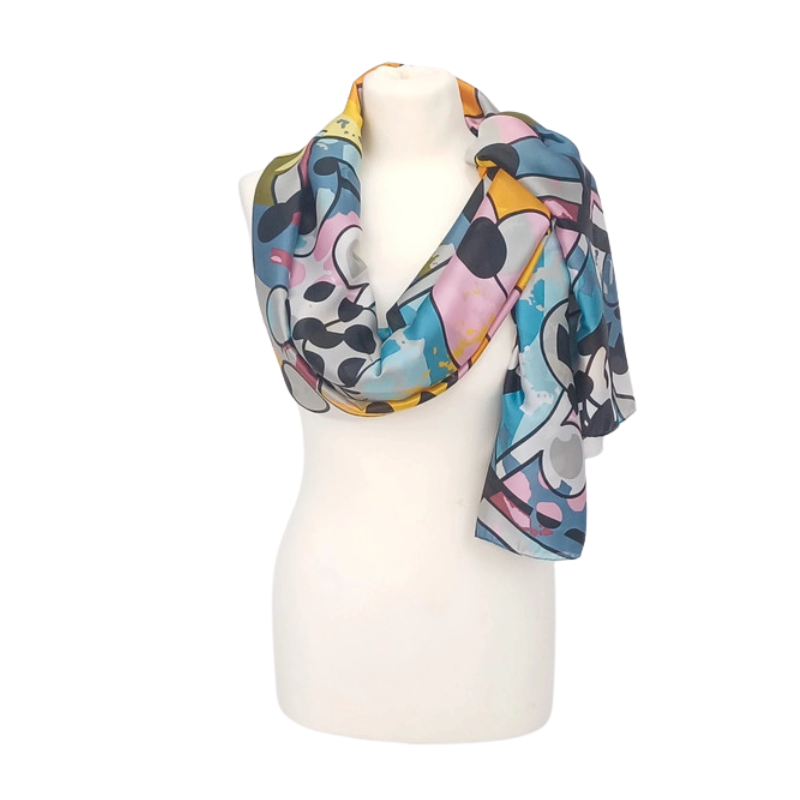 Szal - jedwab satynowy z jedwabnym poliestrem