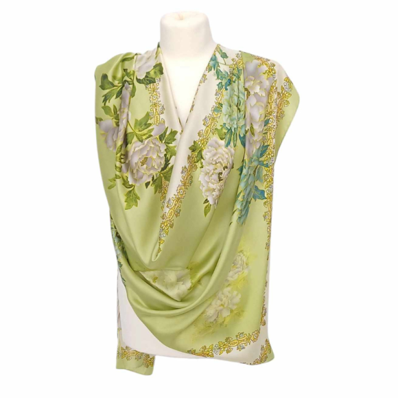 Szal - jedwab satynowy z jedwabnym poliestrem