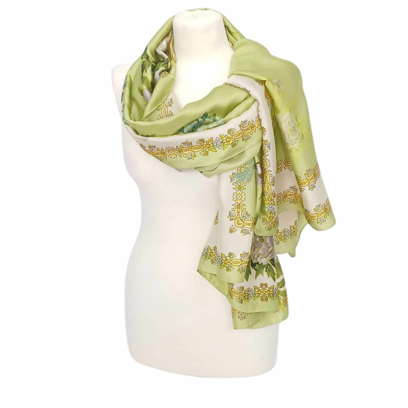 Szal - jedwab satynowy z jedwabnym poliestrem