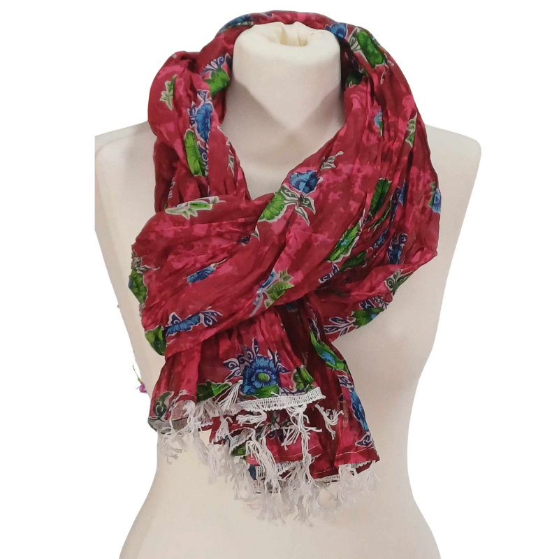 Szal w stylu Chunri - bawełniany z domieszką jedwabiu.