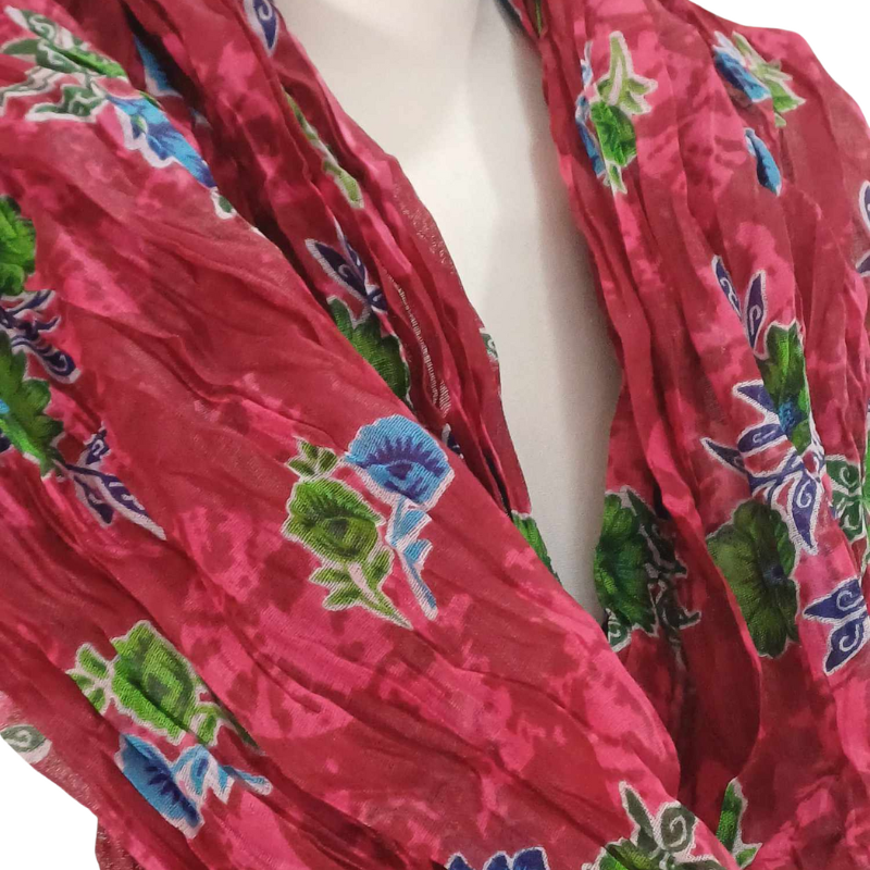 Szal w stylu Chunri - bawełniany z domieszką jedwabiu.