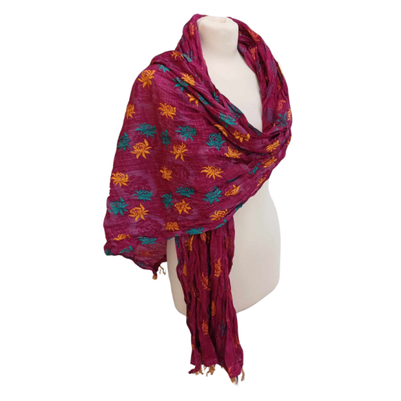 Szal w stylu Chunri - bawełniany z domieszką jedwabiu