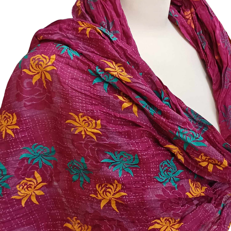 Szal w stylu Chunri - bawełniany z domieszką jedwabiu